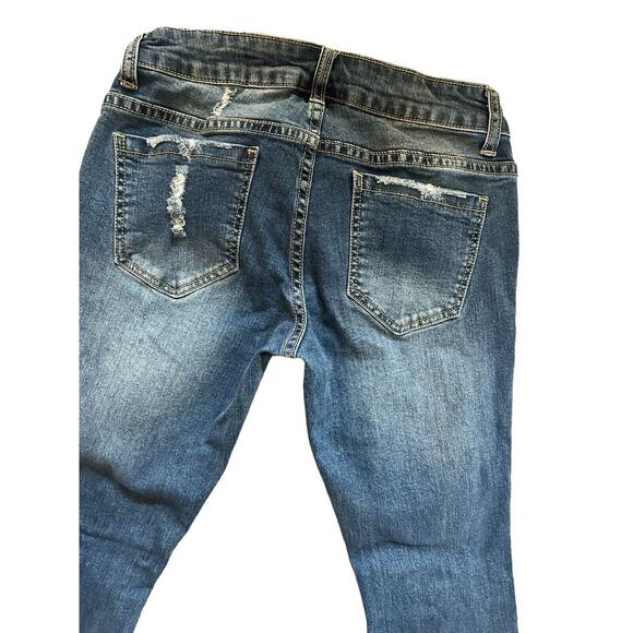 Litz Blue‎ Denim Distressed Frayed Hem Jeans Size 26 Low Rise Womens ripped - Picture 9 of 10